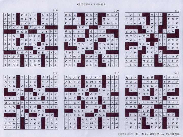 Crossword Answers 1.0 - 6.0